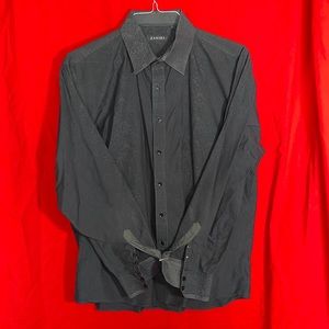 Authentic ZAGIRI Mens size Large DARK BLUE/BLACK Dress Shirt Rn#137176